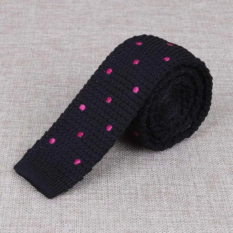 Men's Suits Knit Tie Plain Necktie For Wedding Party Tuxedo Casual Dots Woven Skinny Gravatas Cravats Accessories 25colors