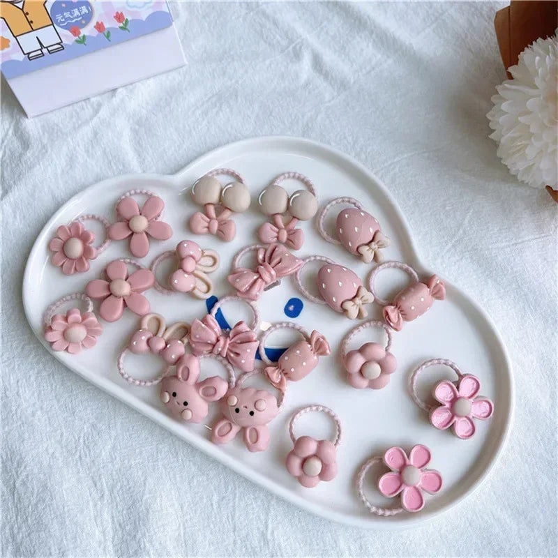 Hair Accessories Girls Bands Bandeau Cheveux Scrunchies Elastic Fille Korean Haarband Rubber Brown Children Gomas Gift Kids