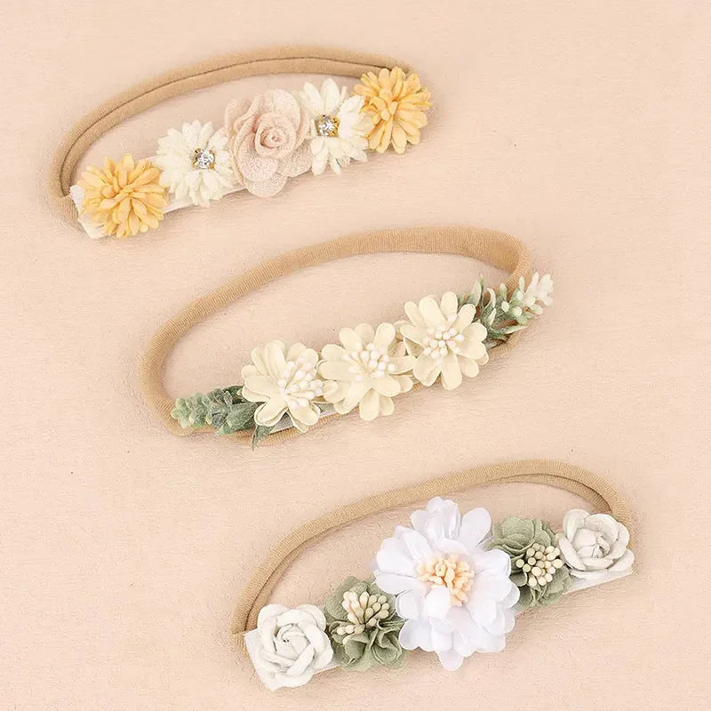 Baby Headband Flowers For Girls Cute Elastic Floral Hair Bands Newborn Toddler Headwear Nylon Headbands Kids Hair Accessories