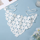 White Lace Bandana Floral Summer Woven Headbands Hair Band Women Outgoing Travel Retro Hair Accessories Headwear Turban Scarf