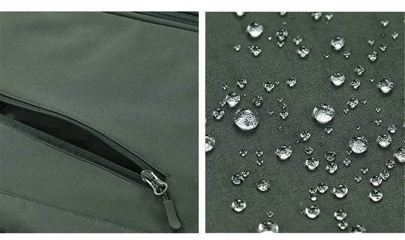 Tactical Winter Set Men's Outdoor Windproof Waterproof Suit Multi-Pocket Soft Shell Hooded Jackets Sharkskin Work Pants