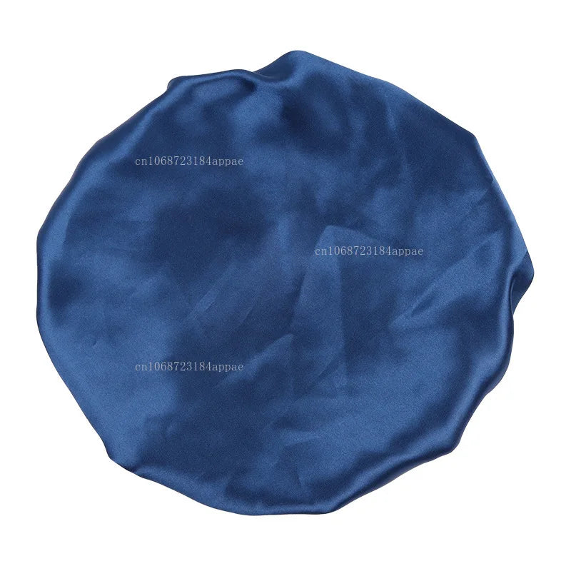 Women's Satin Solid Elastic Wide-brimmed Sleeping Hat Unisex Head Wrap Elastic Band Cap Hair Care Bonnet Night Hat bonnet