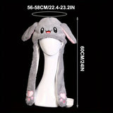 Women's Cute Beanies Hat Animal Rabbit Ears Glowing Moving Short Plush Warm Skullies Cap Autumn Winter Outdoor Travel Casual Hat