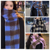 Thicken Plaid Scarf Elegant Wool Scarves Long Shawl Warm Scarf Neck Wrap Korean Style Cashmere Scarves Couple