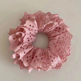 Fashion Lace Scrunchies Romantic Elastic Hair Bands Girl Solid Ponytail Holder Tie Headwear Hair Rope for Women Hair Accessories