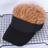 Men Women Casual Concise Sunshade Adjustable Sun Visor Baseball Cap with Spiked Hairs Wig Baseball Hat with Spiked Wigs