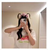New Kawaii Pink Rabbit Banana Guinea Pig Plush Headband Creative Funny Fun Fashion Portable Cute Anime Headband for Woman Girls