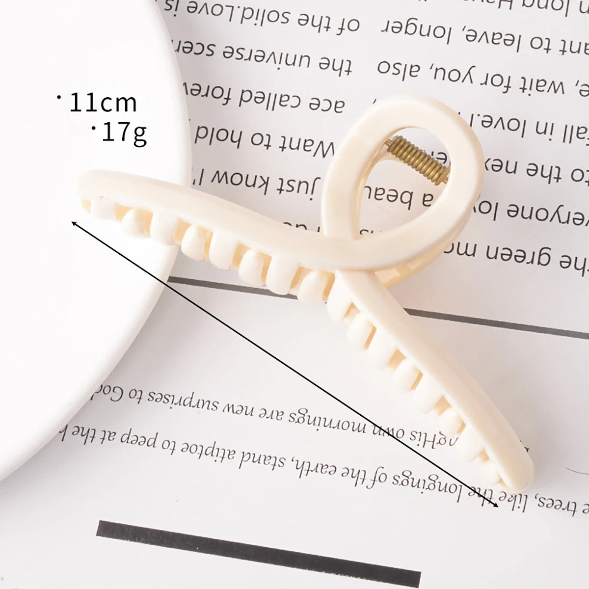 2pcs Women's Y2K Wavy High Glossy Amber Brown Large Lightweight Plastic Hair Clip Elegant and Minimalistic