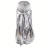 Men's Silk Durag Bonnet Bandana Silky Du Rag Doo Rag Long Tail Waves Cap