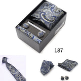 Men's Tie Gift Box With Neckties Handkerchiefs Cufflinks Tie Clips 6-Piece sets Group Business Wedding Festival Formal Ties