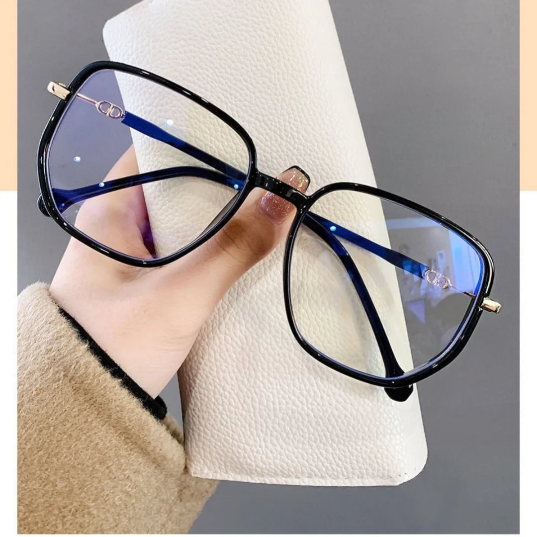 Blue Light Blocking Reading Glasses with Glitter Frame Fashion Oversized Presbyopia Glasses Slimming for Men Women