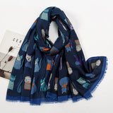 Fashion Printed Leopard Scarf Female Spring Muslim Women Hijab Scarves Tassel Large Size Headband Handkerchief Women's Bandana