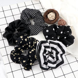 3/5PCS Black White Elastic Hair Bands for Girls Simple Basic Headband Women Rubber Band Hair Accessories Holder Scrunchies Gifts