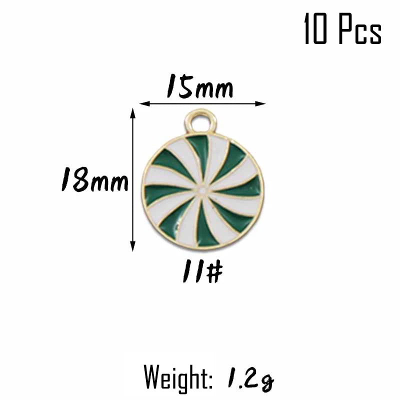 XIYAWANG 10Pcs Christmas Tree Decoration Christmas Candy Cane Lollipops Red and White Candy Pendants Home Decor New Year Navidad