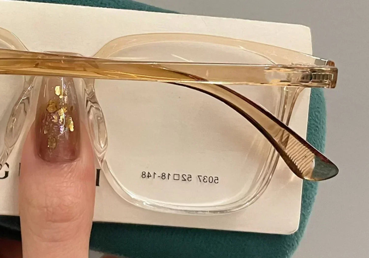 Blue Light Blocking Ladies Square Myopia Glasses New Trendy Finished Near Sight Eyeglasses Prescription Minus Eyewear Diopter