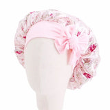 Kids Girls Sleep Cap Floral Print Hair Bonnet Satin Night Sleep Hat Turban Sleeping Hat Children Hair Care Bonnet Nightcap Caps