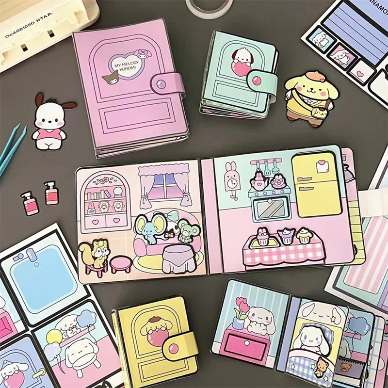 Sanrio Quiet Book Kuromi Cinnamoroll My Melody Handmade DIY Children's Toys Development Hands on Ability Girl's Birthday Gift