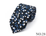 New Chic Floral Tie For Men Women 100% Cotton Beautiful Elegant Flower Necktie White Blue Narrow Skinny Wedding Casual Cravat