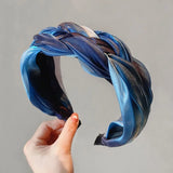 Women Denim Cloth Knotted Headbands Hairbands Headdress INS Fashion Cool Cowboy Wide Head Bands Hair Hoops
