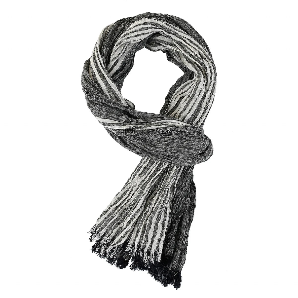 Designer Fashion Men Scarf Striped Cotton Linen Men Scarves Autumn Winter Warm Pashmina Male Brand Shawl Tassel Bufandas