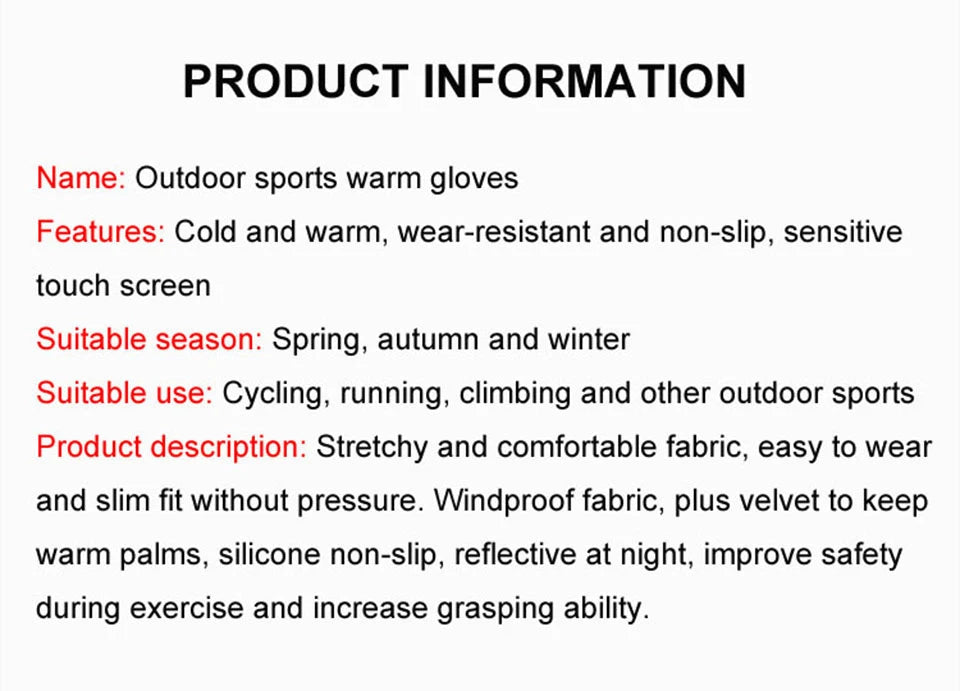 LOOGDEEL Skiing Gloves Waterproof Windproof Winter Cycling Running Ski Warmth Sports Gloves Touch Screen Full Fingers Non-Slip