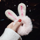 Women Girl Cute Cartoon Hair Scrunchies Panda Cows Cat Rabbit Plush Elastic Hair Bands Sweet Pontail Ties Christmas Accessories