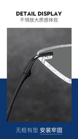 Ultra-light Pure Titanium New Rimless Glasses Frame Anti-blue Light Optical Frames Customize Prescription Eyeglasses for Men