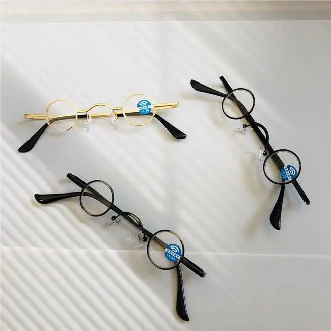 cubojue small round reading glasses +100 +150 +200 +250 +300 glass lens narrow nerd spectacles eyeglasses frames