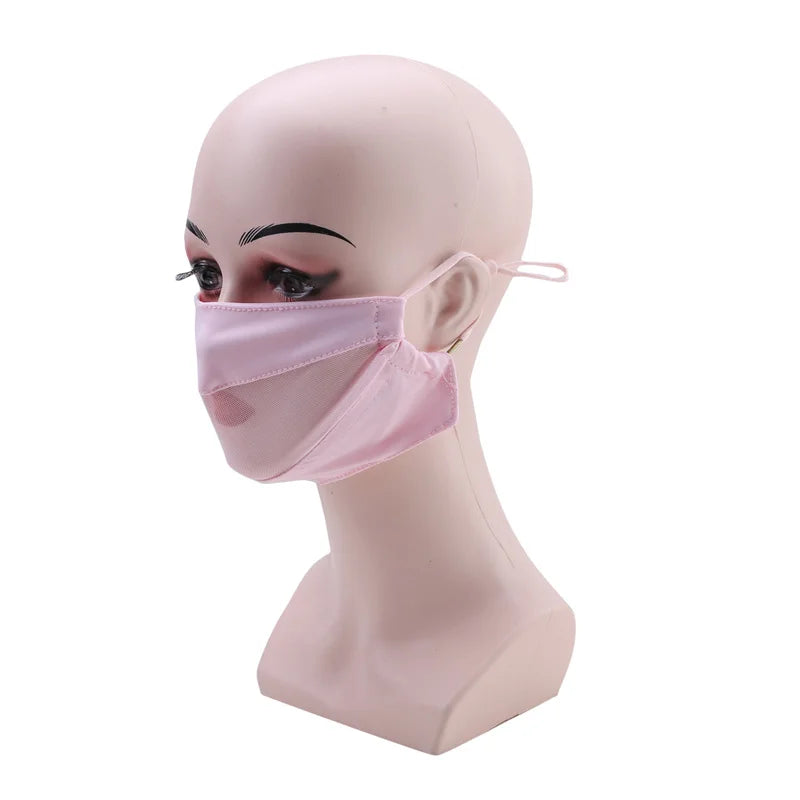 2024 New Sunscreen Mask Traceless Women Ice Silk Anti-ultraviolet Summer Fashion Breathable Thin Cover Face Mask