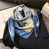 Print Satin Silk Square Scarf Hijab Women Bandana 90CM Headscarves Neckerchief Ladies Muffler Shawl Wrap Foulard Headband