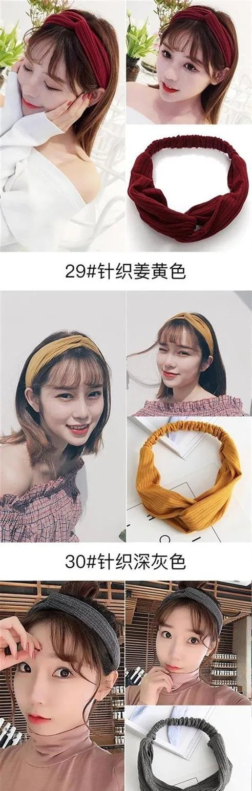 Cross elastic headband chiffon silk headband ladies headband hair accessory sports face wash