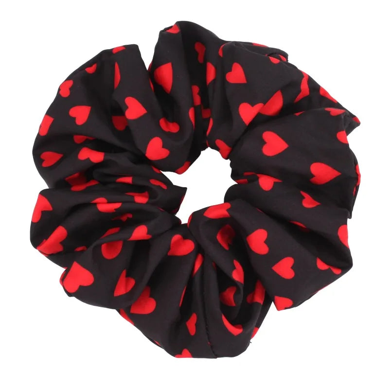 Valentines Hair Ties Heart Hair Scrunchies Elastics Hair Band Ponytail Hair Ropes for Women Girl Valentines Day Hair Accessories