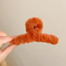 Winter Faux Fur Hair Claw for Women Elegant Acrylic Crab Barrette Hairpin Girl-Hair Accessories Furry Headwear Hair Claw Clip