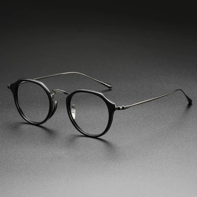 2025 New INS Men's Ultra Light Pure Titanium Glasses Frame Fashion Trend Women's Anti Blue Light Glasses Polygonal Prescription