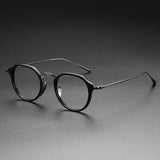2025 New INS Men's Ultra Light Pure Titanium Glasses Frame Fashion Trend Women's Anti Blue Light Glasses Polygonal Prescription