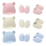2-3pcs Spring and Autumn Baby Hat ear shape Bonnet Gloves Socks Set  Newborn Hats Fall Casual Photography Props Nightcap Fashion