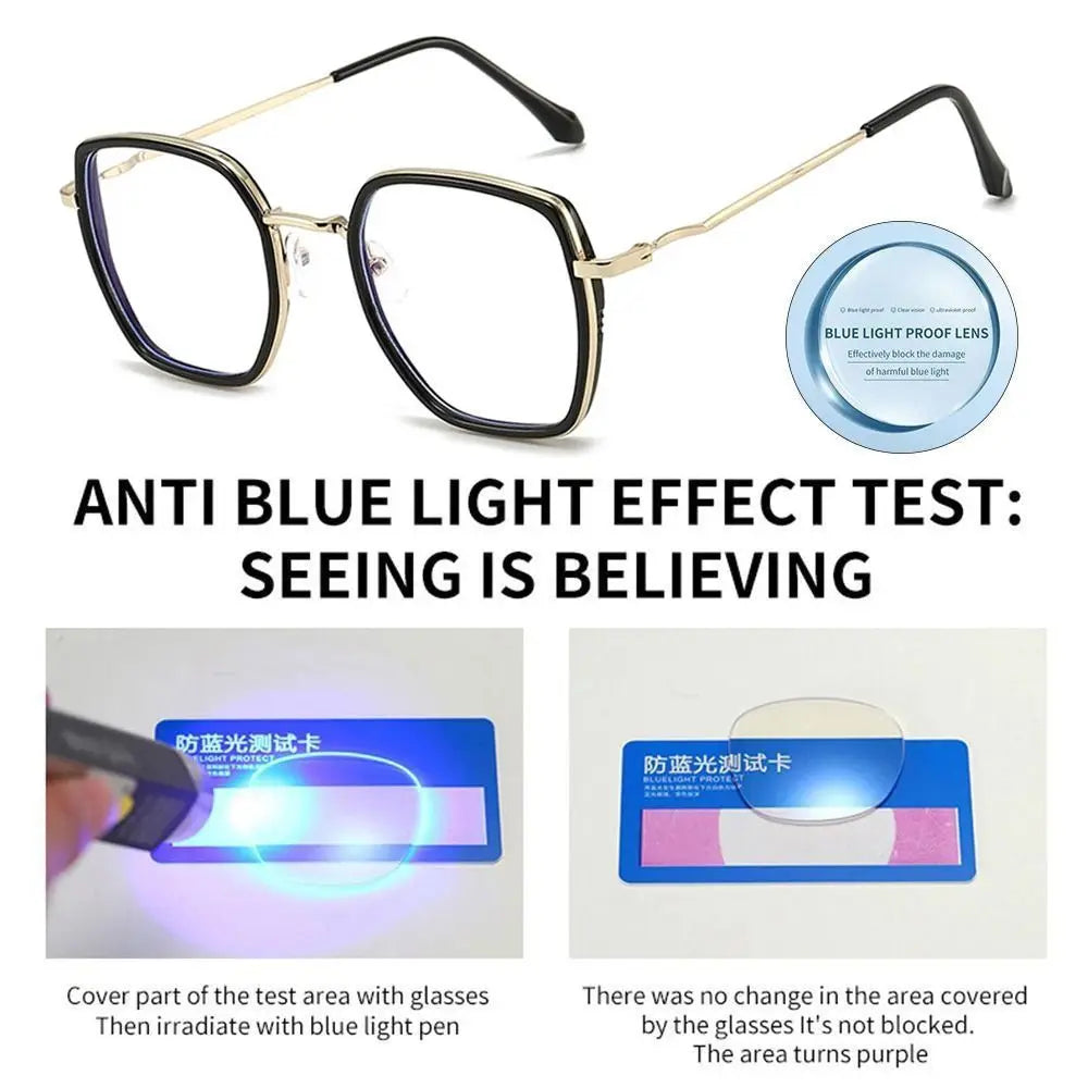 Blue Ray Blocking Anti-Blue Light Glasses Eye Protection PC Square Eyeglasses Ultralight Optical Spectacle Eyeglass Office