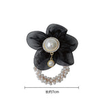 Flower Rhinestone Pearl Hair Elastics Ties Korean Version Headband Ponytail Hair Holder Hair Accessories for Girl and Women