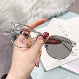 Blue Light Blocking Far-sight Glasses Unisex Women Men's Intelligent Photochromic Presbyopia Diopter Prescription Plus Eyewear