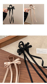Black Bow Ribbon Hair Claw Clips Temperament Elegant Hairpin Women Princess Headdress Fashion Grab Clip Female Hair Accessories