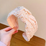 knotted Wide Headbands For Women Girls Headwear Fashion Embroidery Fabric Hairbands Female Hair bands Hoop Hair Accessories