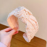 knotted Wide Headbands For Women Girls Headwear Fashion Embroidery Fabric Hairbands Female Hair bands Hoop Hair Accessories