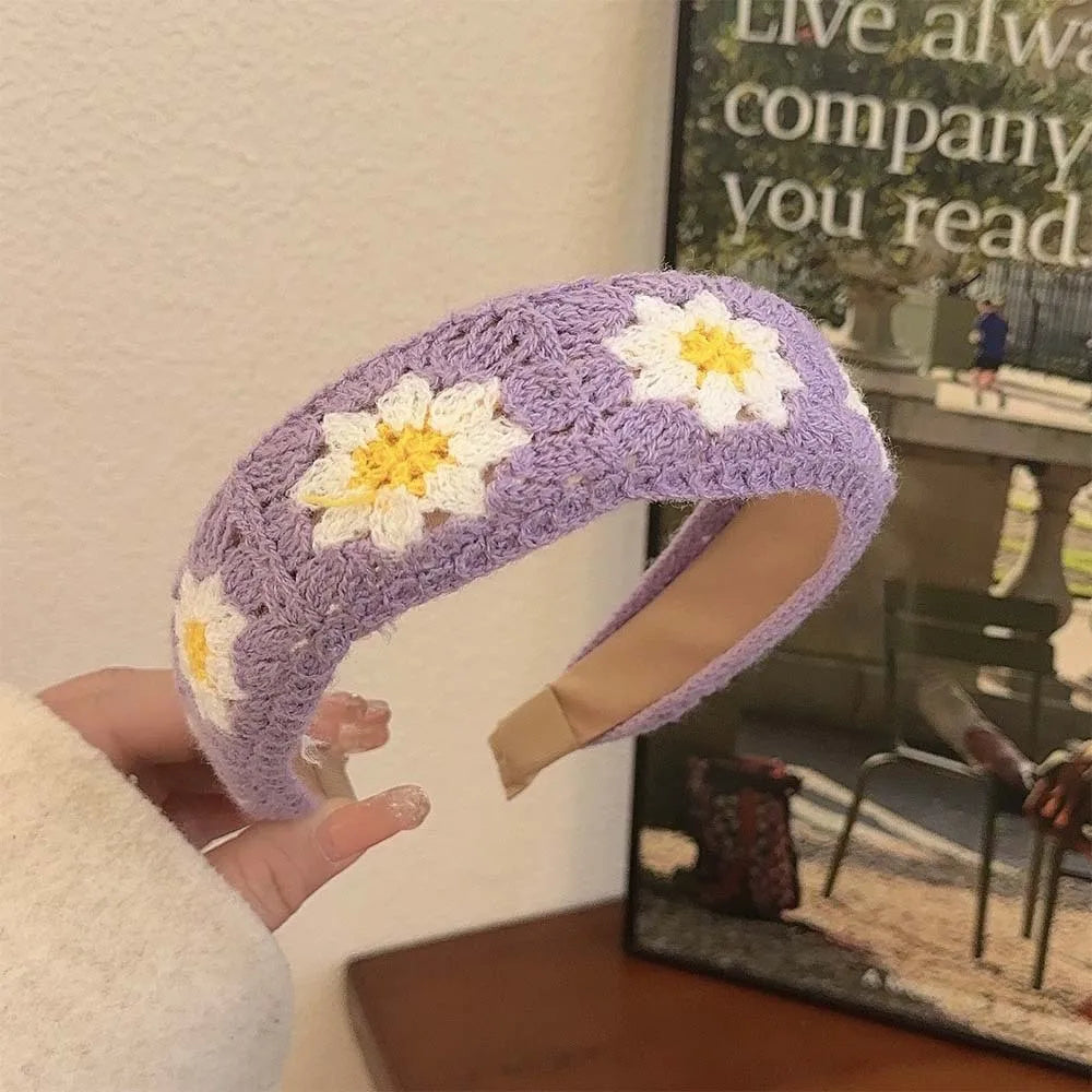 NEW Knitted Headband Bohemian Style Summer Flowers Leisure Style Handmade Head Band Hair Accessories for Women Girls