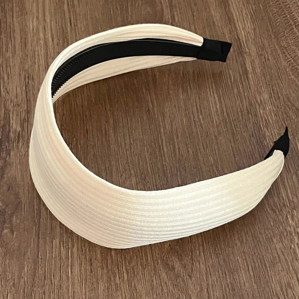 Women Very Wide Ribbed Knit Hairbands Tooth Headbands Non-slip For Washing Sports Simple Solid Color High Crown Headwrap 7cm