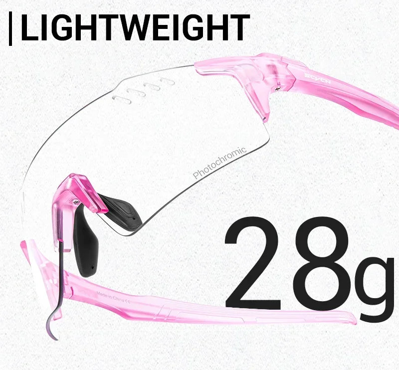 SCVCN UV400 Photochromic Cycling Glasss Sports Running Sunglasses Men Outdoor Drving Bicycle Goggles MTB Eyewear 1 Lens