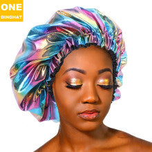 2020 New No. plus-Sized African Printing round Cap Double-Layer Satin Lining Wide Edge Nightcap Chemotherapy Hat