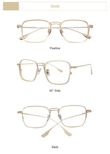 American Design Men Square Frames Handmade Retro Pure Titanium Glasses Thick Edges Business Eyeglasses Suitable for Large Faces