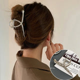 New Punk Geometric Metal Gold Silver Simple Hair Clip Claw for Women Trendy Large Crab Catches Clamp Korea Headwear Accessories