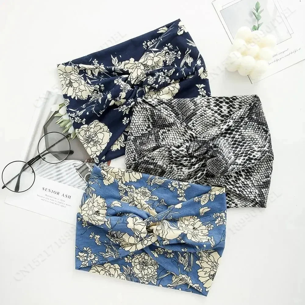 Twisted Wide Headbands for Women Extra Large Turban Workout Headband Fashion Yoga Hair Bands Boho Twisted Thick Hair Accessories