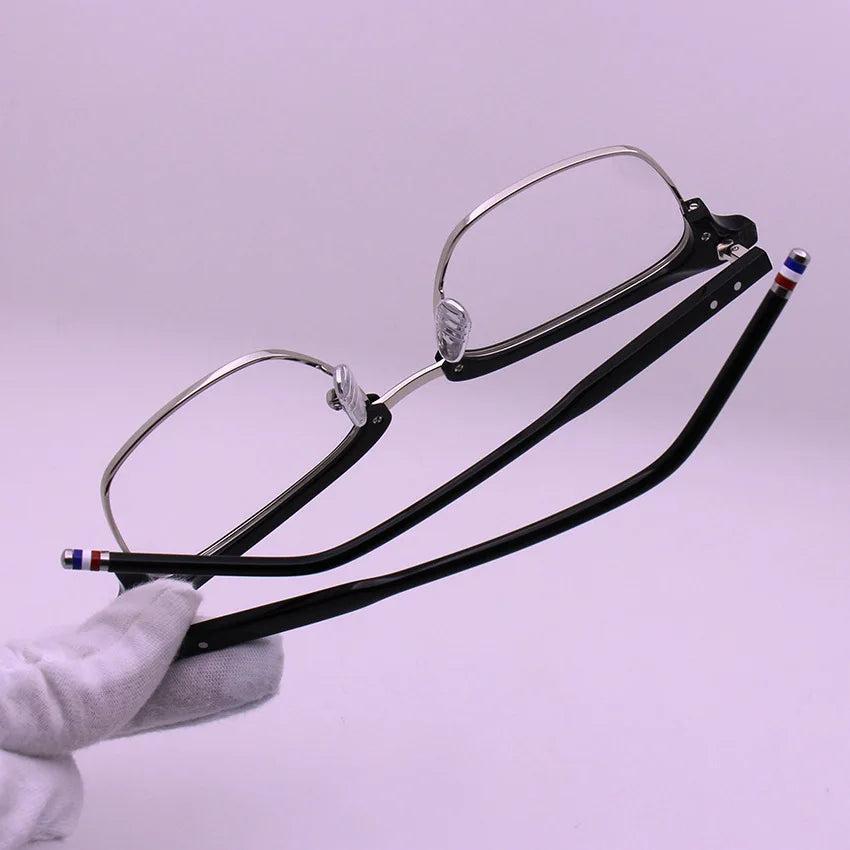 Men Square Business Titanium Acetate Glasses Frame Fashion Brand Designer Ultra-light Eyeglasses TB711 Sun Sunglasses Glasses